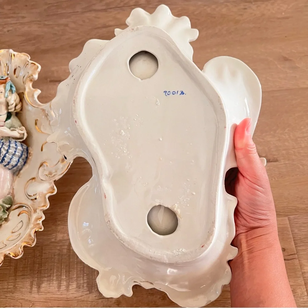 2 PCs RARE Vintage‎ Cordey Porcelain Wall Art Plaque Numbered Victorian Rococo